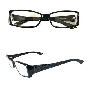 BEBE Guest List Black Plastic Rectangular Glasses 56-16-130 mm